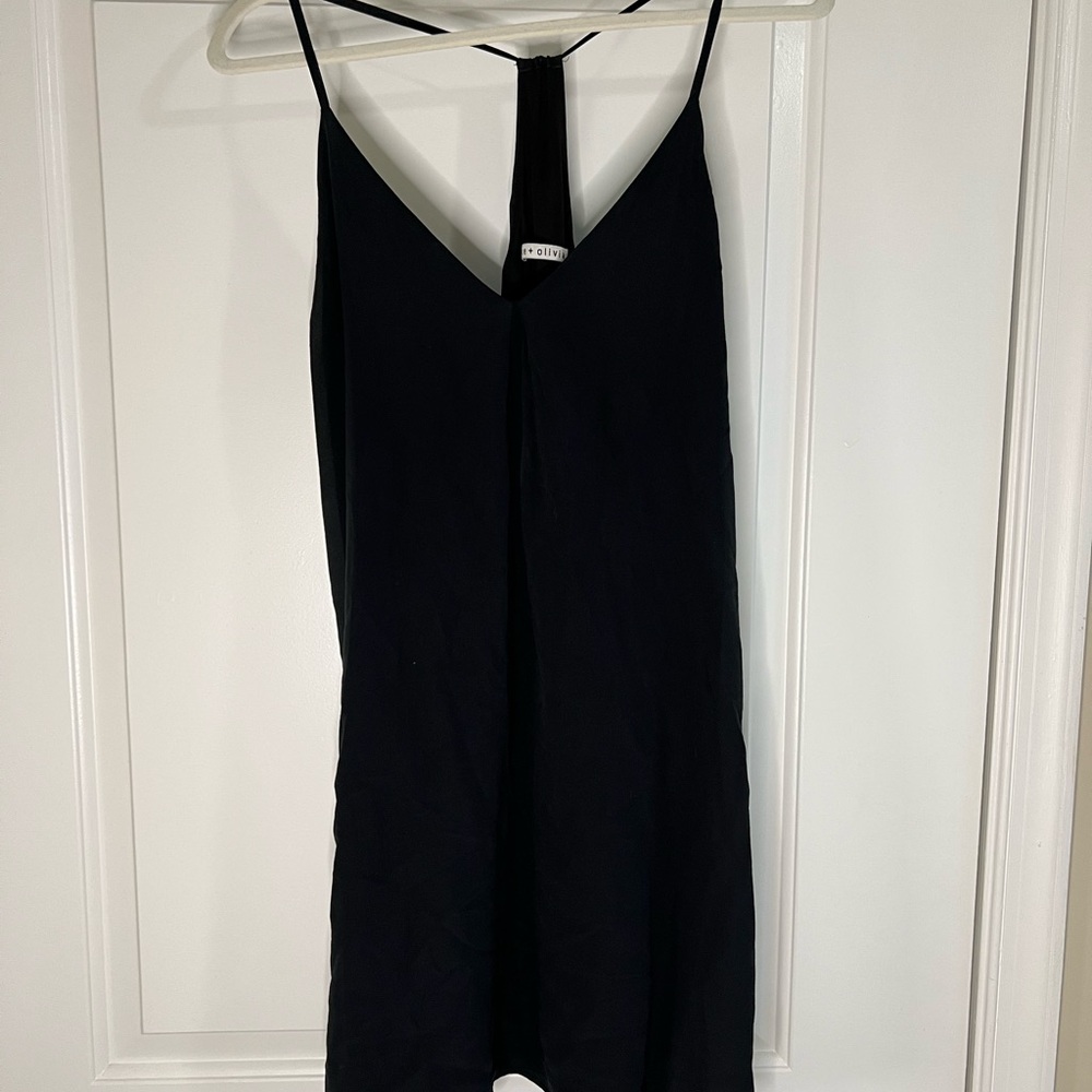 Alice + Olivia Black V-Neck Dress
